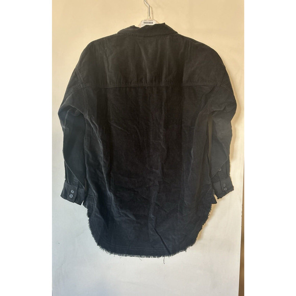 $65 Offline Aerie Quarter Zip Corduroy Shacket Pullover Black XS NWT FITS LARGE - Picture 8 of 8